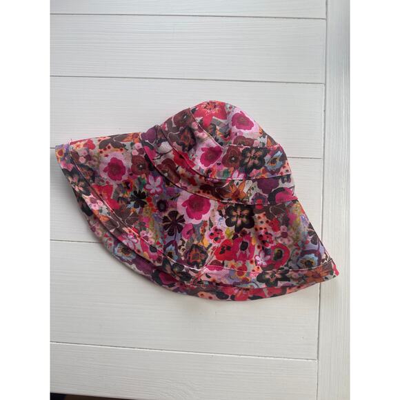 Natural Life Floral Bucket Hat Linen One Size Garden Beach - Picture 2 of 7